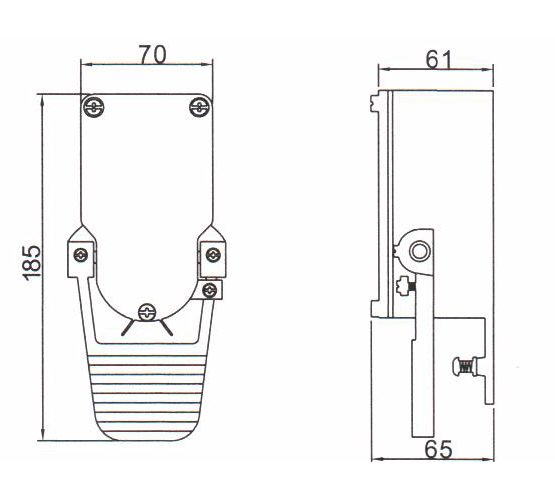 JDK-11-6A腳踏開關安裝尺寸 JDK-11-6A腳踏開關安裝尺寸